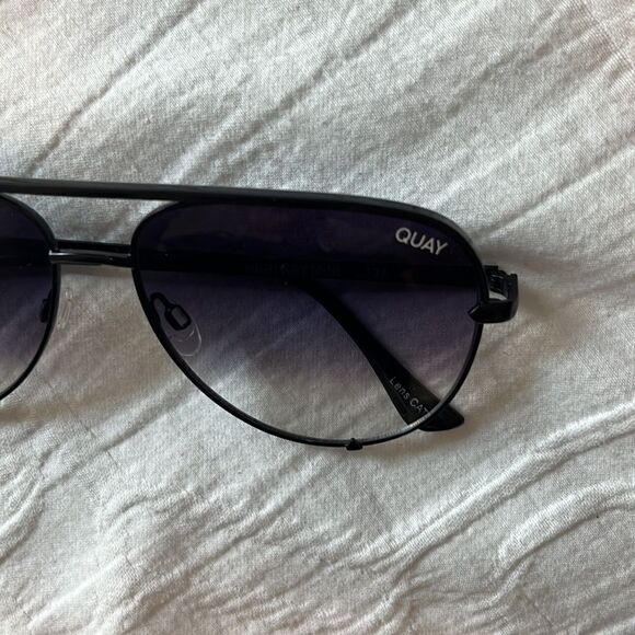 NWT Quay High mini 126 Black/smoked lenses Aviator Sunglasses - Picture 11 of 12